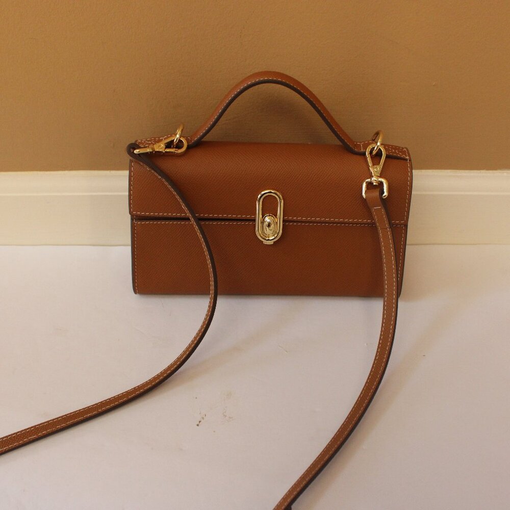 HCC X Melodie Cecile Top Handle Shoulder Bag  Leather in Tan
